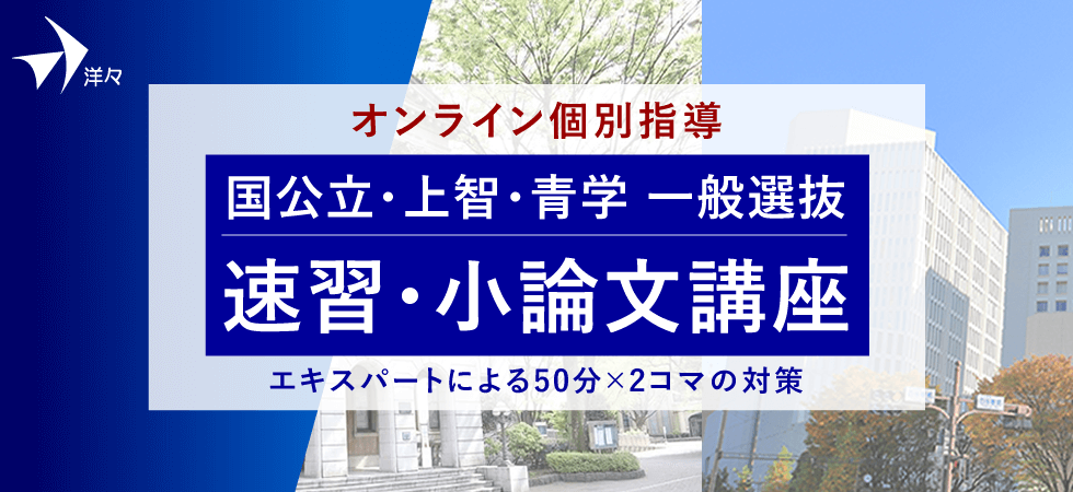 洋々の速習 小論文講座 総合型選抜 Ao入試 推薦入試 小論文の個別指導塾 洋々